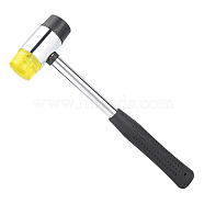 Steel Hammer, with Plastic & Rubber Hammer Head, Platinum, 240x77x29.5mm(TOOL-WH0129-05P-01)