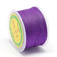 Nylon Threads, Milan Cords/Twisted Cords, Dark Violet, 1.5~2mm, about 54.68 yards(50m)/roll(NWIR-R039-675)