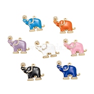 Brass Micro Pave Clear Cubic Zirconia Pendants, with Enamel, Long-Lasting, Elephant, Real 18K Gold Plated, Mixed Color, 19x22x2.5mm, Hole: 1.6mm(KK-K255-17G)
