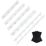 5 Sets 5 Style Iron Corset Busk, Hook & Eye Closure for Corset, Bustier, Waist Trainer, White, 200~350x12.5~27x6mm, 1 set/style(FIND-BC0006-56)