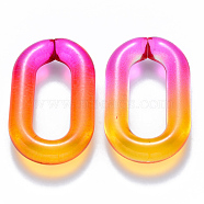 Two Tone Transparent Acrylic Linking Rings, Quick Link Connectors, for Cable Chains Making, Oval, Orange, 39x23.5x7mm, Inner Diameter: 25x10mm(OACR-S036-006B-N03)