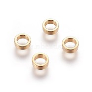 304 Stainless Steel Spacer Beads, Flat Round, Golden, 6x2mm, Hole: 4mm(X-STAS-P232-01G)