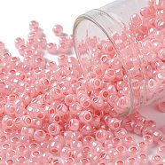 TOHO Round Seed Beads, Japanese Seed Beads, (911) Ceylon Impatiens Pink, 8/0, 3mm, Hole: 1mm, about 222pcs/10g(X-SEED-TR08-0911)