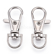 Alloy Swivel Lobster Claw Clasps, Swivel Snap Hook, Fine Jewelry Findings, Cadmium Free & Lead Free, Platinum, 37x17x5.5mm, Hole: 6x9mm(FIND-T069-01C-P)
