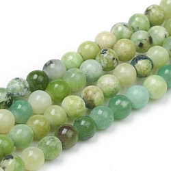 Natural Serpentine Beads Strands, Round, 4mm, Hole: 0.8mm, about 88pcs/Strand, 15.16 inch(38.5cm)(X-G-G829-06-4mm)