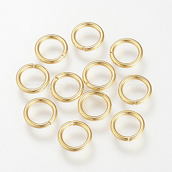 304 Stainless Steel Open Jump Rings, Golden, 8x1.2mm, Inner Diameter: 5.6mm(X-STAS-Q186-02G-8x1.2)