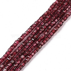 Natural Garnet Beads Strands, Faceted, Cube, 2x2x2mm, Hole: 0.6mm, about 182pcs/strand, 15.16''~15.55''(38.5~39.5cm).(G-P457-B01-22-A)