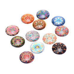 Glass Cabochons, For DIY Projects, Half Round/Dome, Mixed Color, 12x4mm(X-GGLA-T001-12mm-012)