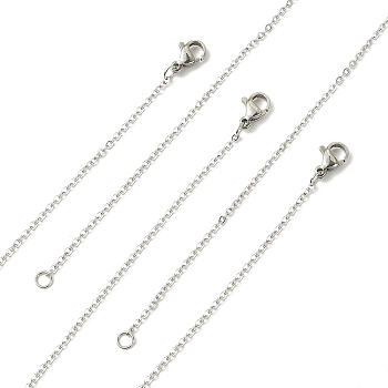 10Pcs 304 Stainless Steel Cable Chain Necklaces Set for Men Women, Stainless Steel Color, 17.7 inch(44.9cm)
