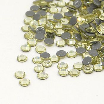 Glass Hotfix Rhinestone, Grade AA, Flat Back & Faceted, Half Round, Jonquil, SS8, 2.3~2.4mm, about 1440pcs/bag
