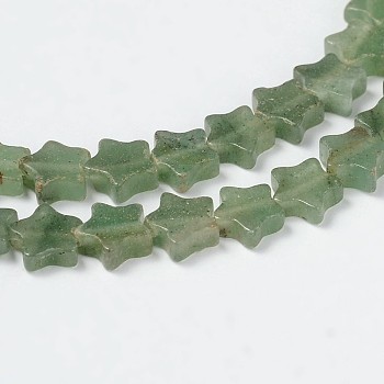 Green Aventurine Star Bead Strands, Dyed, 6x2.5mm, Hole: 1mm, about 70pcs/strand, 15.3 inch