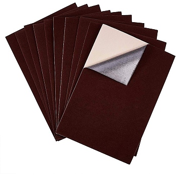 Jewelry Flocking Cloth, Polyester, Self-adhesive Fabric, Rectangle, Saddle Brown, 29.5x20x0.07cm