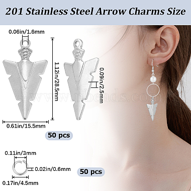 50Pcs 201 Stainless Steel Pendants(STAS-CN0001-21)-3