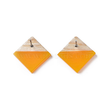 Opaque Resin & Wood Stud Earrings(EJEW-N017-005A-B05)-4