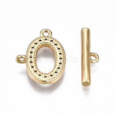Brass Micro Pave Clear Cubic Zirconia Toggle Clasps(KK-T063-97G-NF)-4
