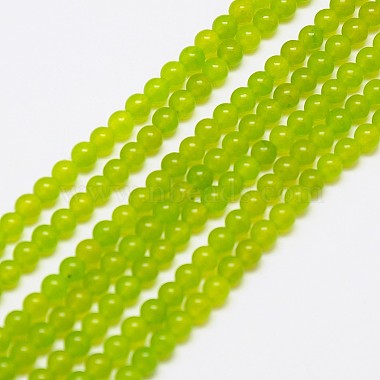 4mm GreenYellow Round Malay Jade Beads