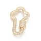 Brass Micro Pave Clear Cubic Zirconia Screw Carabiner Lock Charms(ZIRC-L085-09G)-1