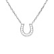 TINYSAND 925 Sterling Silver CZ Rhinestone Letter U Initial Pendant Necklaces(TS-N210-S)-1