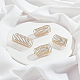 BENECREAT 8Pcs 4 Styles Stackable Brass Wide Band Cuff Ring(RJEW-BC0001-01)-3