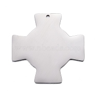 304 Stainless Steel Pendants, Stamping Blank Tag, Cross, Stainless Steel Color, 30x30x1mm, Hole: 1.2mm(STAS-F254-24B-P)
