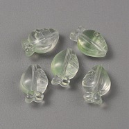 Handmade Lampwork Beads, Carrot, Pale Green, 12.5x8x6mm, Hole: 1mm(LAMP-CJC0007-08D)