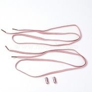 Spandex High Elastic Yarn Shoelaces, with Aluminum Buckles, Flat, Pink, 18~1020x6~8x1.5~8mm, 4pcs/set(DIY-WH0225-80I)