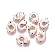 Ion Plating(IP) 304 Stainless Steel Interlocking Clasps, Rose Gold, 23x11mm, Hole: 1.5mm(STAS-G201-05A-RG)