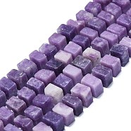 Natural Lilac Jade Beads Strands, Cube, 8~10x8~10x5~7mm, Hole: 1mm, about 48pcs/strand, 15.75''(40cm)(G-K245-F01-05)