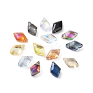 Electroplate Rhombus Glass Beads, Faceted, Mixed Color, 13x8x4mm, Hole: 1.2mm, 50pcs/bag(EGLA-A036-07)
