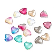 Transparent Glass Cabochons, Heart, Mixed Color, 8x8x3mm(GGLA-A005-05)