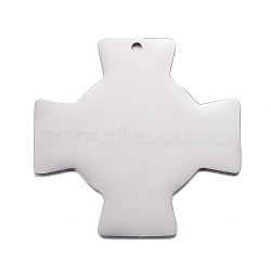 Non-Tarnish 304 Stainless Steel Pendants, Stamping Blank Tag, Cross, Stainless Steel Color, 30x30x1mm, Hole: 1.2mm(STAS-F254-24B-P)