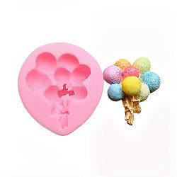 Food Grade Balloon Silicone Molds, Fondant Molds, Baking Molds, Chocolate, Candy, Biscuits, UV Resin & Epoxy Resin Jewelry Making, Hot Pink, 61x53x28mm, Inner Size: 48x40mm(DIY-F045-24)
