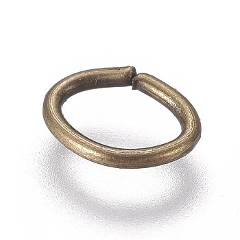 Iron Jump Rings, Oval, Open Jump Rings, Antique Bronze, 6.5x4.5x0.7mm, Inner Diameter: 3x4mm, 300pcs/bag