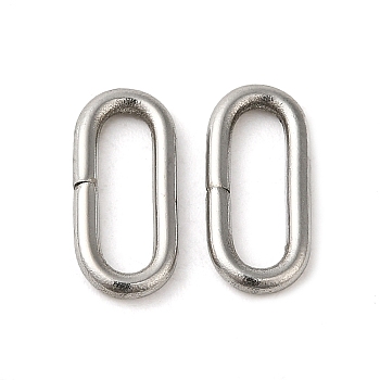 304 Stainless Steel Linking Rings, Quick Link Connectors, Oval, Stainless Steel Color, 13x6x1.5mm, Inner Diameter: 10x3mm
