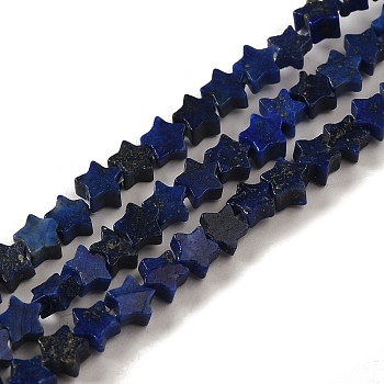 Natural Lapis Lazuli Beads Strands, Star, 4x4.5x2mm, Hole: 0.8mm, about 102pcs/strand, 15.35 inch(39cm)