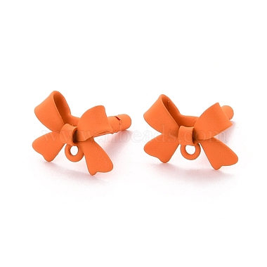 Coral Bowknot Alloy Stud Earring Findings