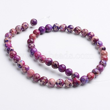 Dyed & Heated Natural Imperial Jasper Round Bead Strands(X-G-M274-03-6mm)-2