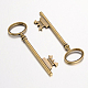 Tibetan Style Alloy Skeleton Key Large Pendants(TIBEP-S105-AB-NR)-2