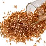 TOHO Round Beads, Japanese Seed Beads, (753) 24K Gold Lined Rose Gold, 11/0, 2.2mm, Hole: 0.8mm, about 1111pcs/10g(X-SEED-TR11-0753)