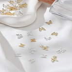 36Pcs 6 Styles Alloy Cabochons, Nail Art Decoration Accessories for Women, Butterfly, Mixed Color, 7~14x7.5~10x2~2.5mm, 6pcs/style(MRMJ-LP0001-05)