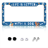 Aluminum Alloy Decoration Frame, for Licence Plate, with Screw & Nut, Rectangle, Dog, 160x310x5mm(AJEW-WH0442-005)