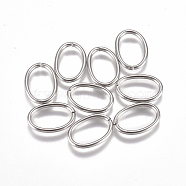 304 Stainless Steel Jump Rings, Open Jump Rings, Oval, Stainless Steel Color, 16 Gauge, 13x9x1.2mm, Inner Diameter: 10.5x6.5mm(STAS-L234-144E)