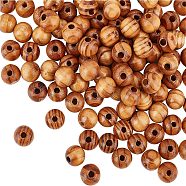 120Pcs Round Natural Wood Beads, Round, BurlyWood, 6x5mm, Hole: 2mm(WOOD-OC0001-84-LF)