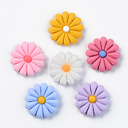 Resin Cabochons, Opaque, Sunflower, Mixed Color, 16x4.5mm(RESI-R429-04A)