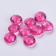 Transparent Acrylic Beads, Faceted, Rondelle, Medium Violet Red, 11.5x7mm, Hole: 2mm, about 925pcs/500g(TACR-Q258-12mm-V08)