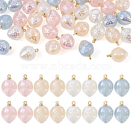 40Pcs 4 Colors Imitation Gemstone Acrylic Pendants, with Golden Tone Iron Findings, Strawberry, Mixed Color, 18.5x13x13mm, Hole: 1.6mm, 10pcs/color(SACR-TA0001-22)