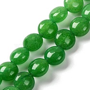 Natural Malaysia Jade Beads Strands, Flat Round, 7.5~8x4.5~5mm, Hole: 1.2mm, about 50~51pcsrand, 14.57~15.35 inch(37~39cm)(G-T047-A12-01)