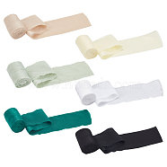 6 Rolls 6 Colors Polyester Ribbons, Raw Edges, Mixed Color, 2 inch(50mm), about 3 yards/roll, 1 roll/color(OCOR-BC0006-36A)