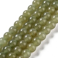 Natural Nephrite Jade/Hetian Jade Beads Strands, Round, 6mm, Hole: 0.7~0.8mm, about 108~109pcs/strand, 24.09''~24.61''(61.2~62.5cm)(G-NH0005-030D)