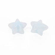 Transparent Acrylic Beads, Frosted, Bead in Bead, Star, Light Cyan, 15.5x16x9.5mm, Hole: 3mm, about 569pcs/500g(TACR-S152-11C-01)